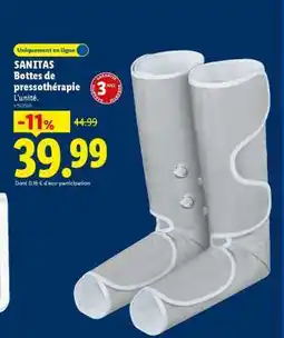 Lidl SANITAS Bottes de pressothérapie offre