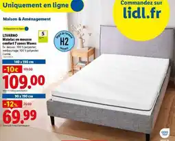 Lidl LIVARNO Matelas en mousse confort 7 zones Waves offre