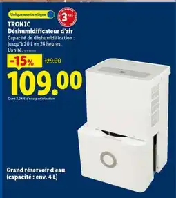 Lidl TRONIC Déshumidificateur d'air offre