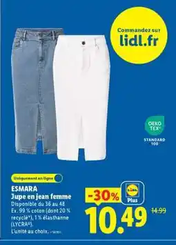 Lidl ESMARA Jupe en jean femme offre