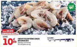 Auchan Crevettes Entières Crues Décongelées offre
