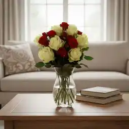 Carrefour Fleur bouquet duo de roses et roses ramifiées offre