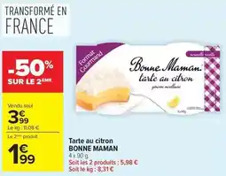 Carrefour Drive Bonne maman - tarte au citron offre