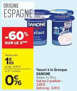 Carrefour Drive Danone - yaourt à la grecque offre