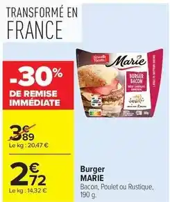Carrefour Drive Marie - burger offre