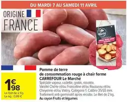 Carrefour Drive Carrefour - le marché pomme de terre de consommation rouge à chair ferme offre