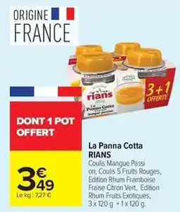 Carrefour Drive Rians - la panna cotta offre