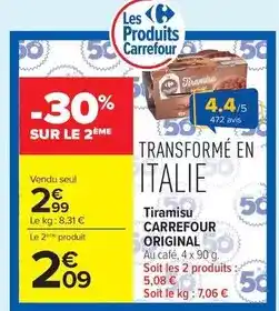 Carrefour Drive Carrefour - tiramisu original offre