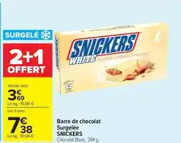 Carrefour Drive Snickers - barre de chocolat surgelée offre