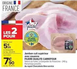 Carrefour Drive Carrefour - jambon cuit supérieur avec couenne offre