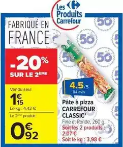 Carrefour Drive Carrefour - pâte à pizza classic' offre