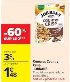 Carrefour Drive Jordans - céréales country crisp offre