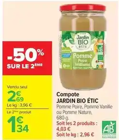 Carrefour Drive Williams - compote offre