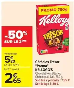 Carrefour Drive Kellogg's - céréales trésor promo offre