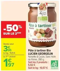 Carrefour Drive Lucien georgelin - pâte à tartiner bio offre