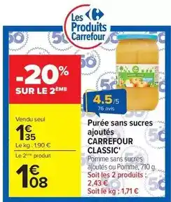 Carrefour Drive Carrefour - purée sans sucres ajoutés offre