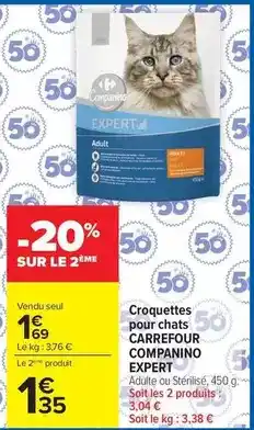 Carrefour Drive Carrefour - croquettes pour chats companino expert offre