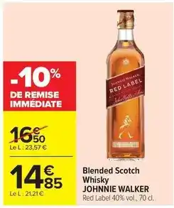 Carrefour Drive Johnnie walker - blended scotch whisky offre