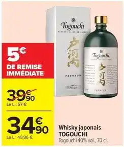 Carrefour Drive Togouchi - whisky japonais offre