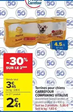 Carrefour Drive Carrefour - terrines pour chiens companino vitalive offre