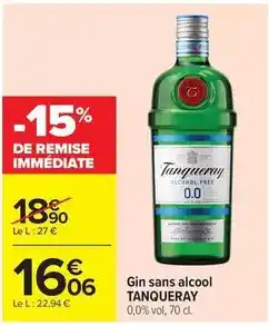 Carrefour Drive Tanqueray - gin sans alcool offre