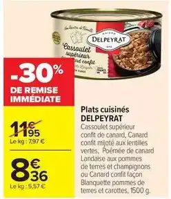 Carrefour Drive Delpeyrat - plats cuisinés offre