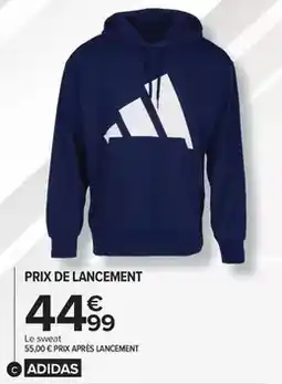Carrefour Adidas - le sweat 55 o, prix apres lancement offre