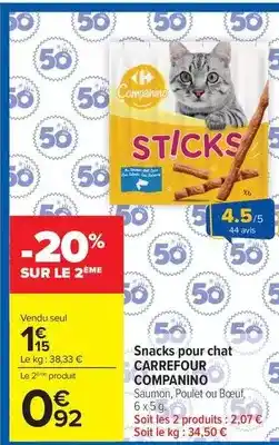 Carrefour Drive Carrefour - snacks pour chat companino offre