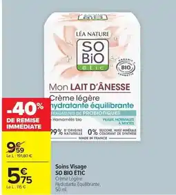 Carrefour So bio - soins visage offre