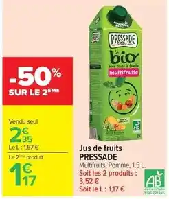 Carrefour Drive Pressade - jus de fruits offre