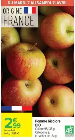 Carrefour Avril - pomme bicolore offre