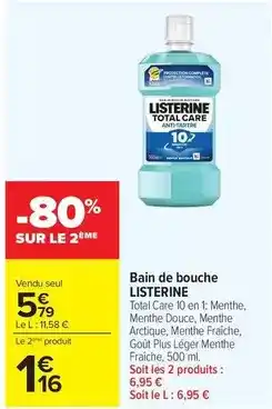 Carrefour Listerine - bain de bouche offre