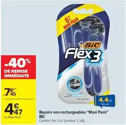 Carrefour Bic - rasoirs non-rechargeables maxi pack offre