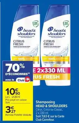Carrefour Head & shoulders - shampooing offre