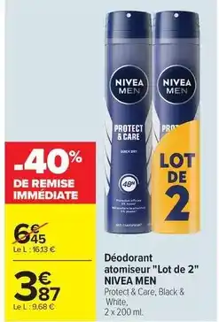 Carrefour Nivea - déodorant atomiseur lot de 2 offre