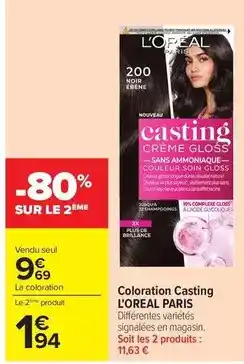 Carrefour Signal - coloration casting offre