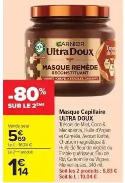 Carrefour Garnier - masque capillaire ultra doux offre