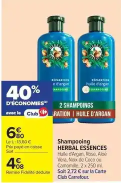 Carrefour Carrefour - shampooing offre