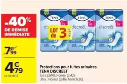 Carrefour Tena - protections pour fuites urinaires offre