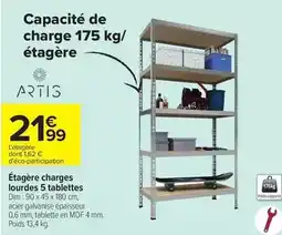 Carrefour Drive Artis - étagère charges lourdes 5 tablettes offre