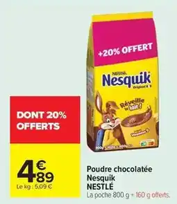 Carrefour Nestlé - poudre chocolatée nesquik offre