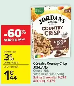 Carrefour Jordans - céréales country crisp offre