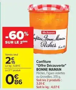 Carrefour Bonne maman - confiture offre découverte offre