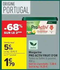 Carrefour Proactiv - margarine pro activ fruit offre