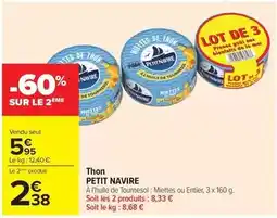 Carrefour Petit navire - thon offre