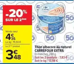 Carrefour Carrefour - thon albacore au naturel offre