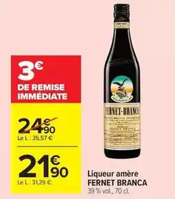 Carrefour Fernet-branca - liqueur amere offre