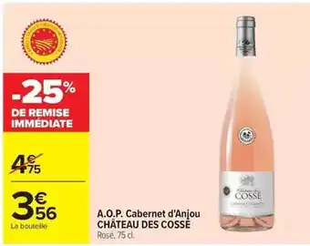 Carrefour A.o.p. cabernet d'anjou offre