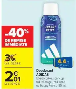 Carrefour Adidas - déodorant offre