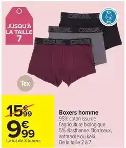 Carrefour Tex - boxers homme offre